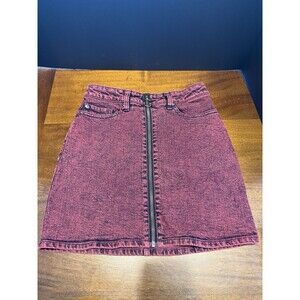 Hot Topic Red Wash Zip  Skirt  Size XS